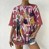 Women's T-Shirt KPop Demon Hunters Graphic Vibrant Anime Style Print Featuring Casual Loose Fit Top for Trendy Outfits