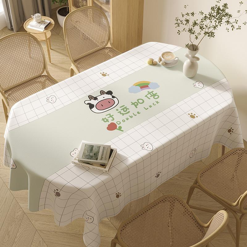 Small Fresh Internet Celebrity Tablecloth Waterproof, Oil-Proof And Scalding Leave-In Cartoon Dining Table Cloth Tablecloth Coffee Table Cloth