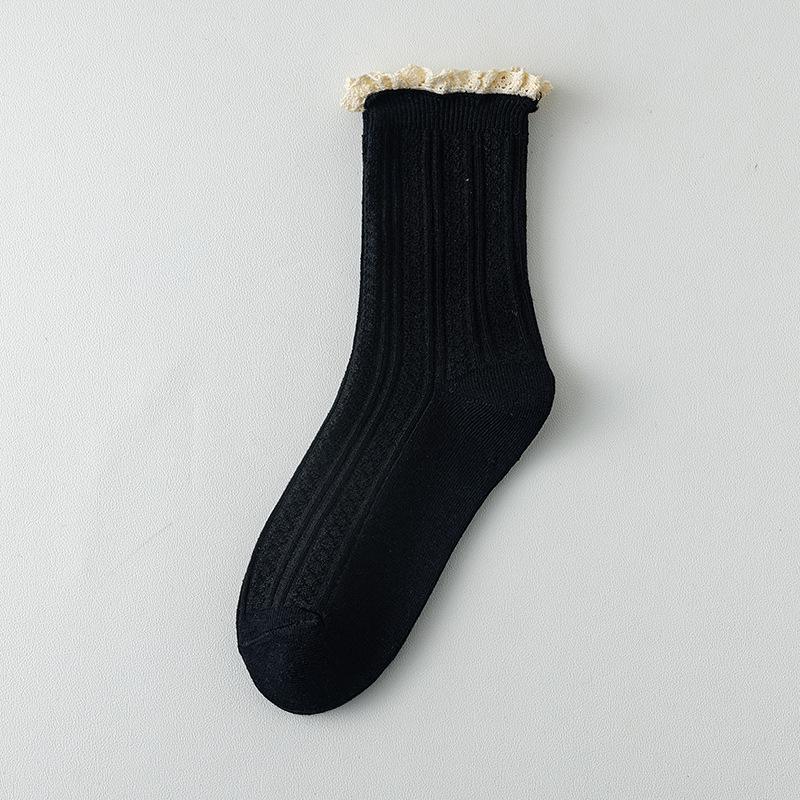 

Vintage Lace Twist Women s Mid-tube Socks,Cute Cotton JK Style for Girls, Women,Fashionably,Casual Daily Sports All Season Sock One Size