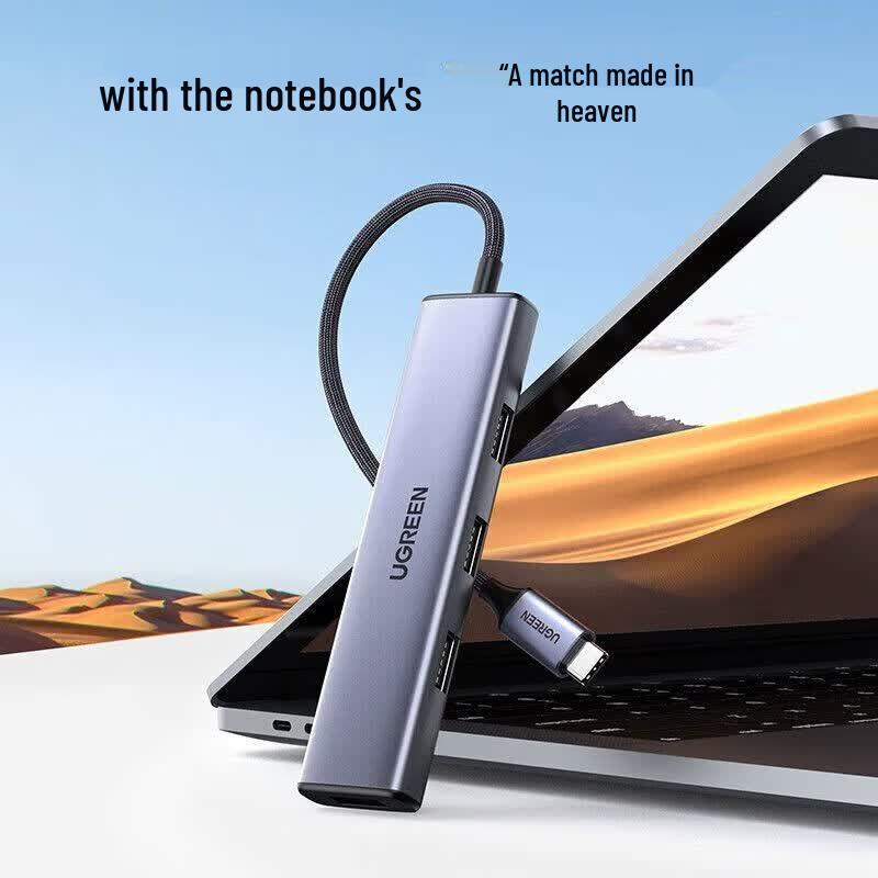 UGREEN 5-in-1 Multifunction USB-C Hub CN plug (adapter included)