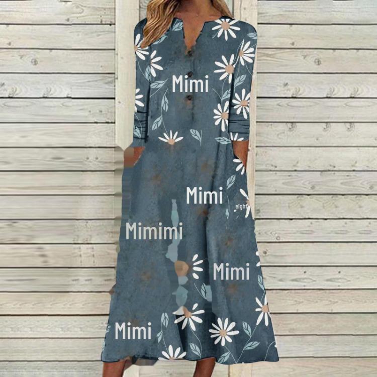 2023 Autumn Women Printed Maxi Dress Long Sleeve Open Chest Skirt Fashion Trendy