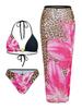3 Pack Sexy Printed Bikini Set Swimwear Skirt