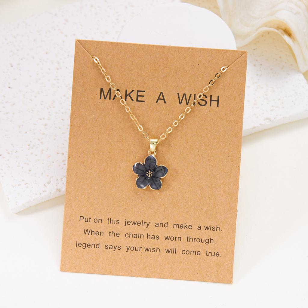 שרשרת תליון פרח סאקורה אלגנטי קוריאני לנשים שרשרת עצם הבריח אסתטית אופנתית דייזי תכשיטי מסיבה לילדות מתנה