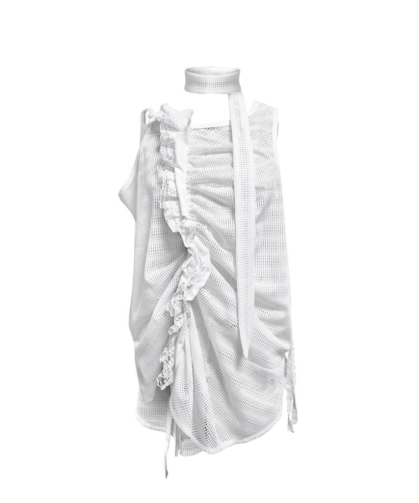 Jeongdo Mash Flowing Sleeveless. White