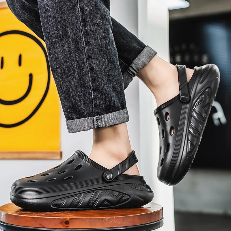 Men's Trendy Thick Soled Sandals Slippers Outdoor Slippers Men Garden Shoes Comfortable Men's Casual Shoes Beach Sandals