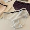 Bow Lace Flower Panties Low Waist Lace Mesh Briefs Sweet French Style Briefs Lady