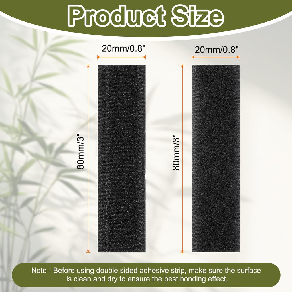 Strong Self-Adhesive Hook and Loop Fastener Tape Rectangle Nylon Sticker Adhesive Tape For Home Office Car DIY Craft Black