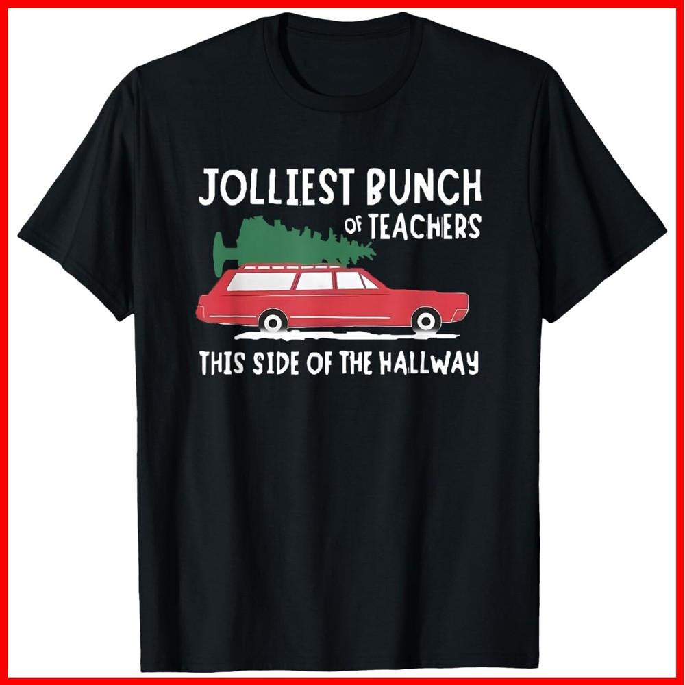 Jolliest Bunch Of Teachers This Side Of The Hallway Black Cotton T-Shirt Unisex T-Shirt S