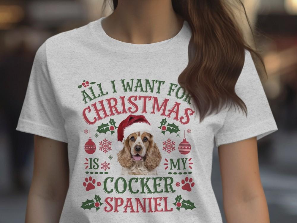 

Xmas T Shirt Christmas TShirt Cocker Spaniel Dog Xmas Tee Holiday Festive Top 4XL