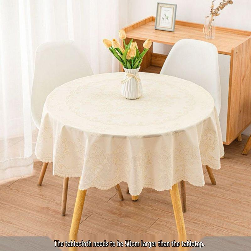 Large Wash-Free Round Tablecloth for Dining and Hotel Use - New Year Boutique Edition