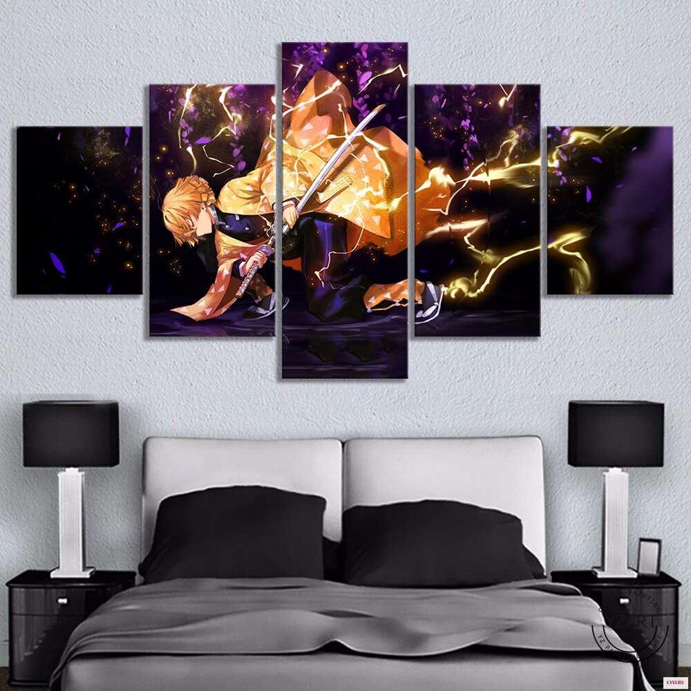 

5 Panels Canvas Wall Art Animation Poster Home Decor Living Room Picture Print Bedroom Mural Modern Artwork Framework Gift 20x35 20x45 20x55cm