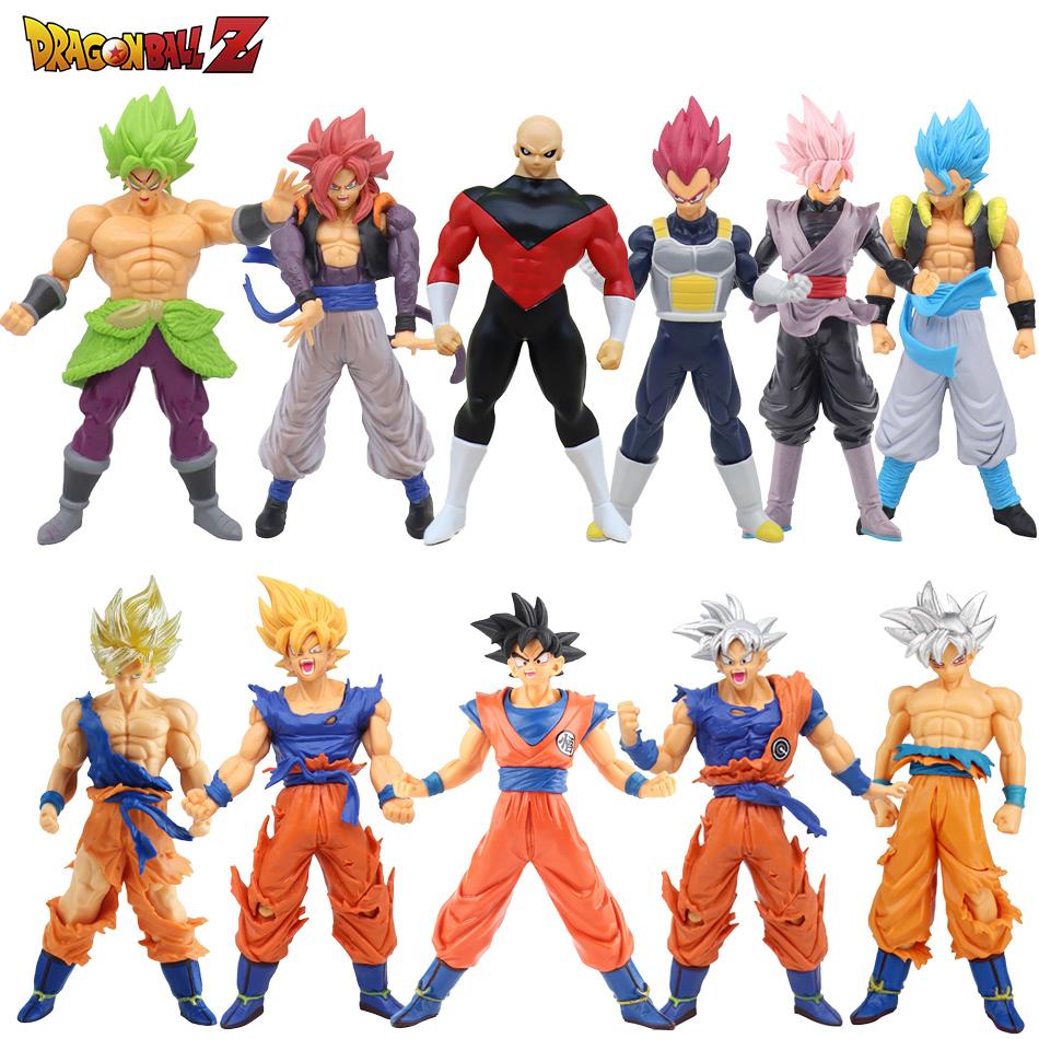 Anime 17-18CM Dragon Ball Z Super Saiyan Son Goku Broly Vegeta Anime Action Figure Model Gifts Collectible Figurines for Kids