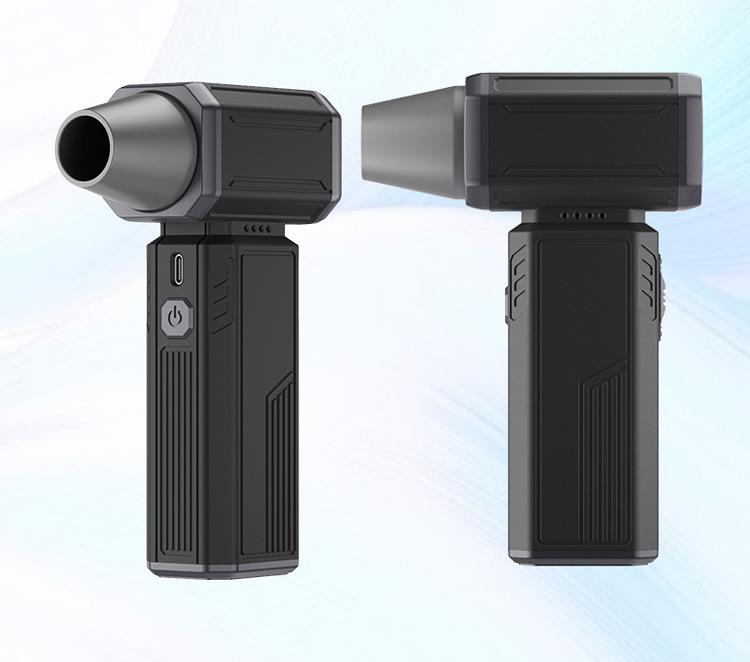 High-Speed Brushless Motor Fan for Snow and Dust Removal - Handheld, Lithium Battery-Powered for Outdoor and Gaming Use.