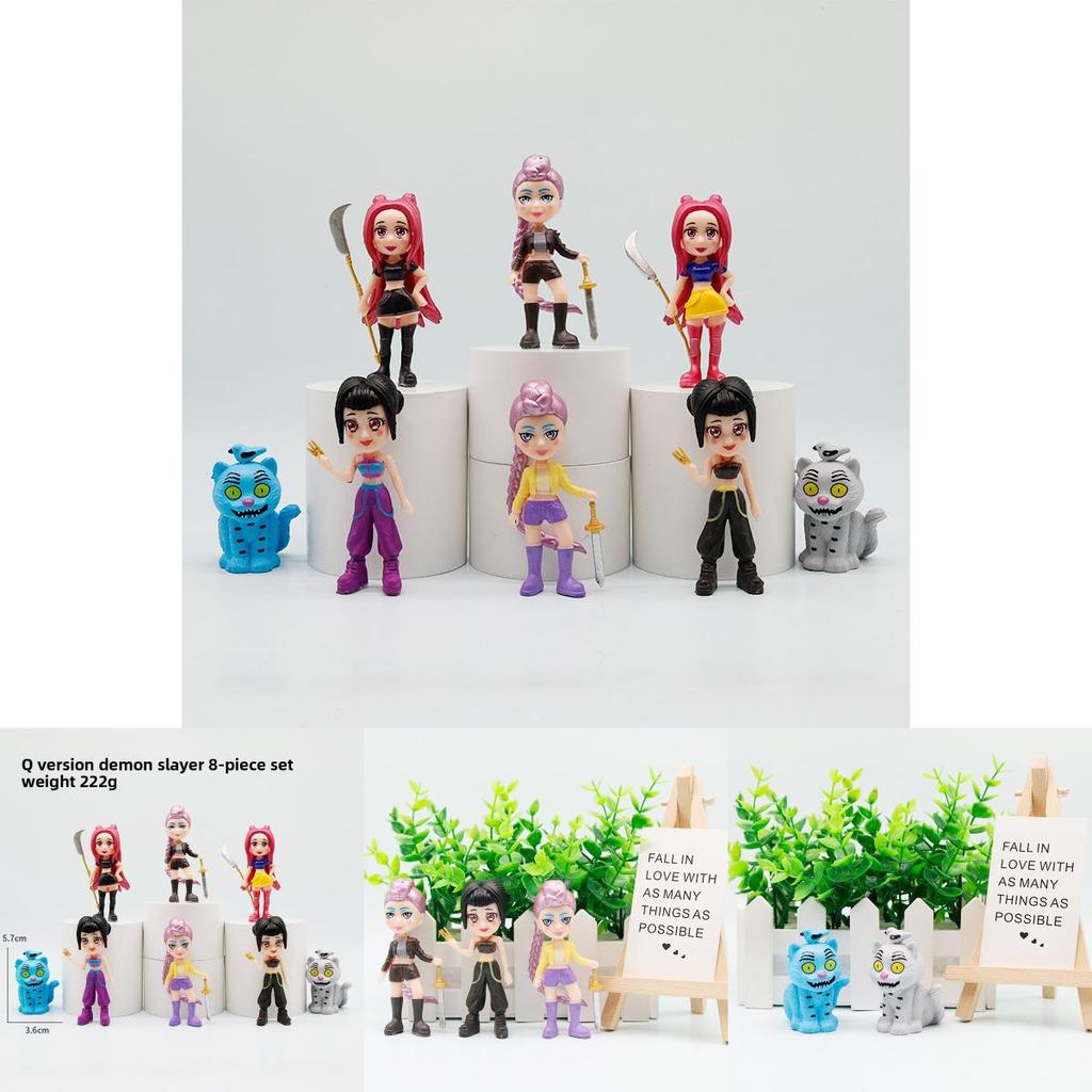 Pvc Demon Slayer Girl Group Figurine Set With Multiple Sizes For Collectors And Desk Decor