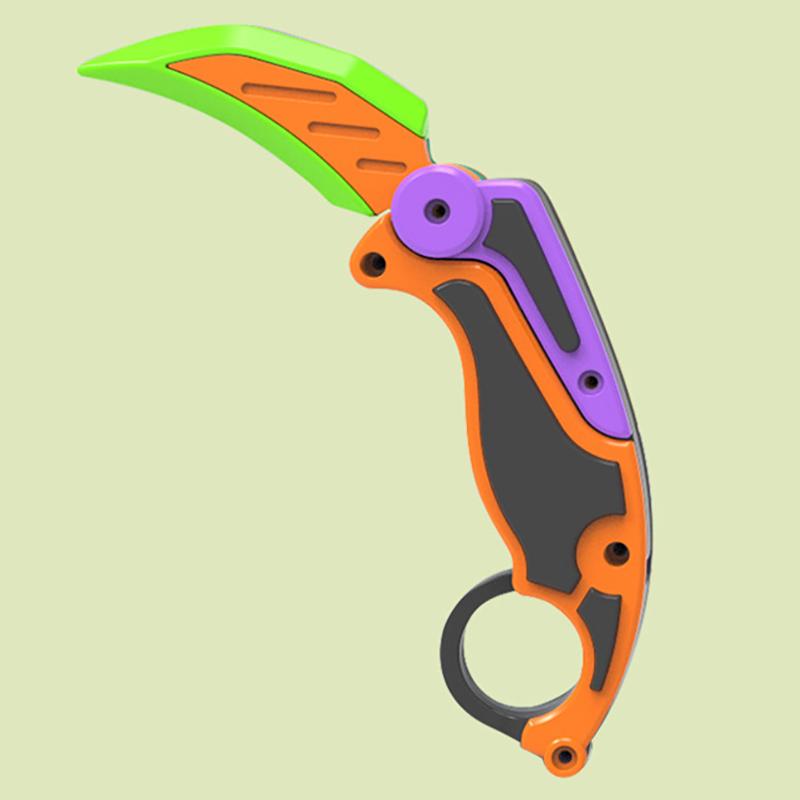 3D Baskılı Yerçekimi Pençe Oyuncak Katlanabilir Turp Pençe Bıçağı İtme Kartı Oyuncak Komik Stres Giderici El