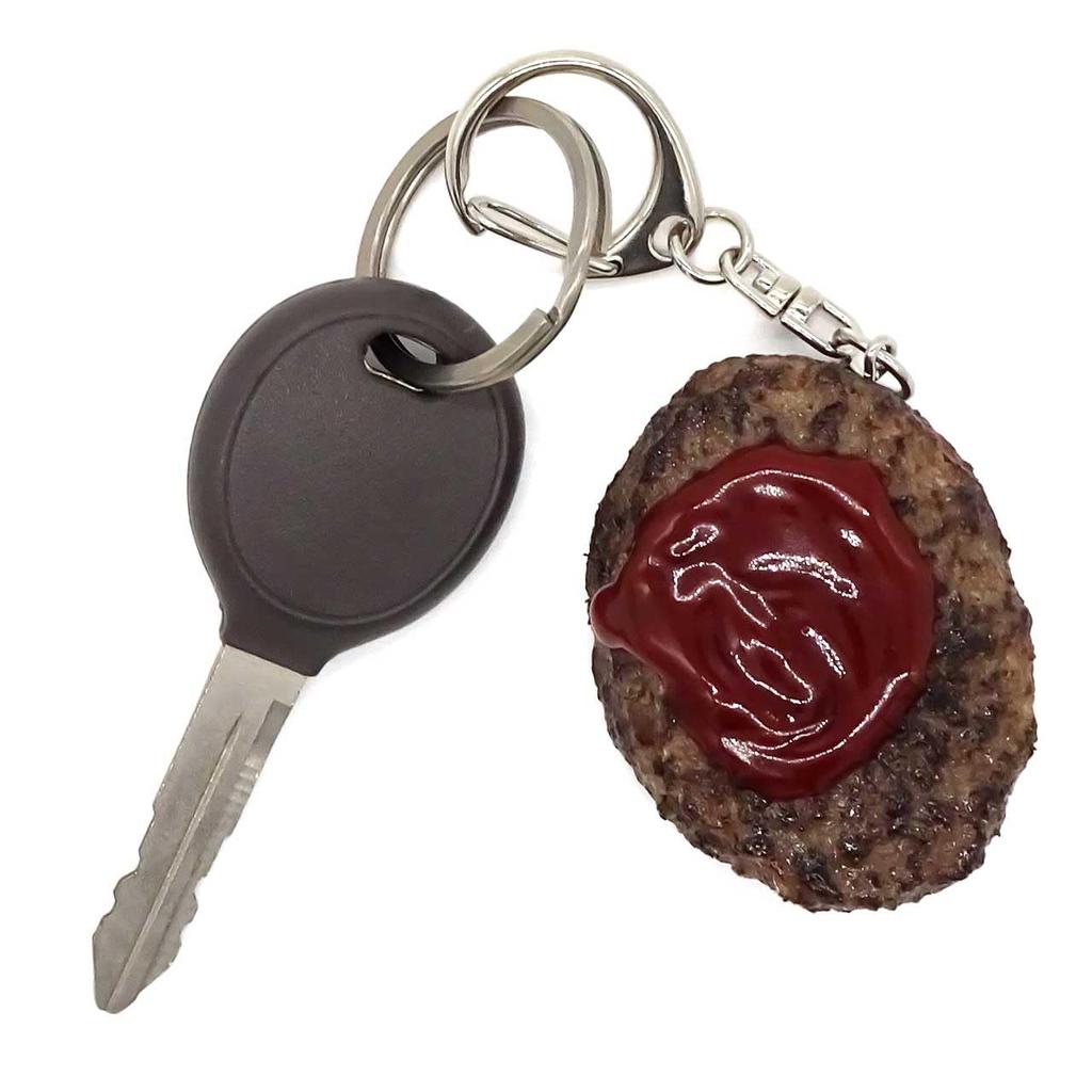 Food Sample Keychain Hamburg Steak Want to Eat 049TK - You'll