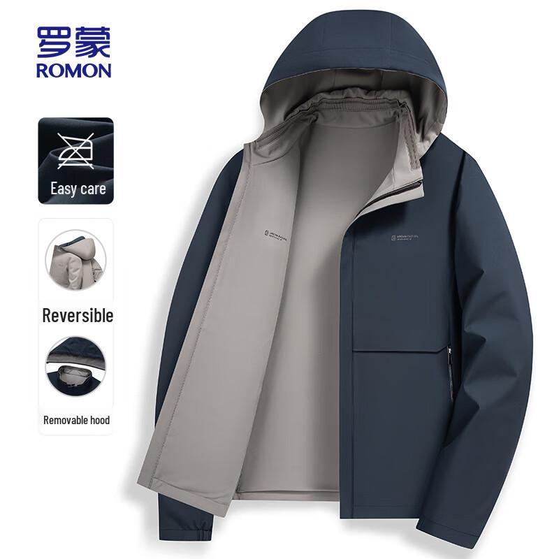 

Romon Men s Reversible Detachable Hood Jacket 2XL (185)