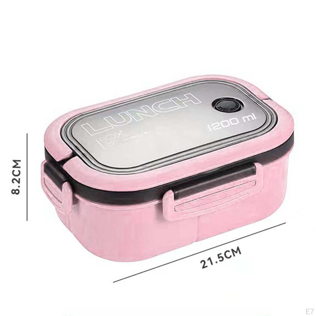 1200ml Lunch Box Food Container 2 Layers 3 Compartment for Busy Office Workers and Travelers Divided
