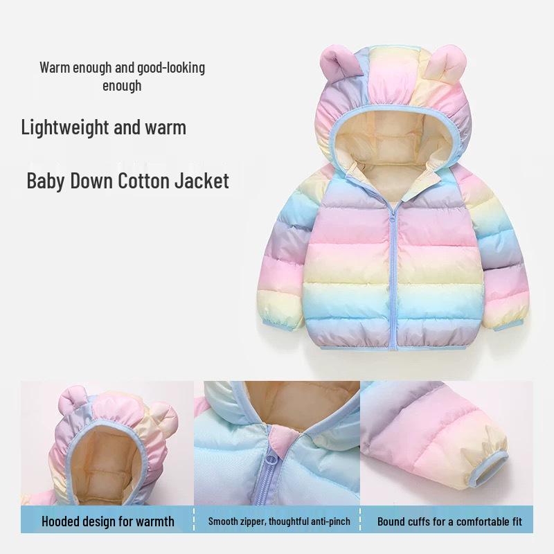 Kinder Kapuzenjacke mit Baumwollfutter - Warmer Cartoon-Print für Jungen & Mädchen im Herbst/Winter