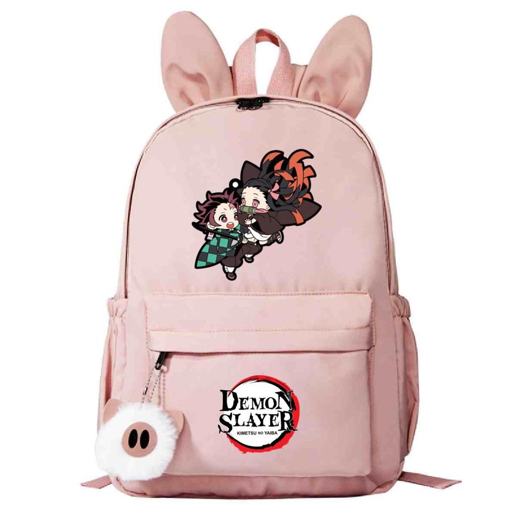Plecak szkolny z motywem pogromców duchów, wersja koreańska, personalizowany plecak z króliczymi uszami, moda studencka, casualowy, modele męskie i damskie