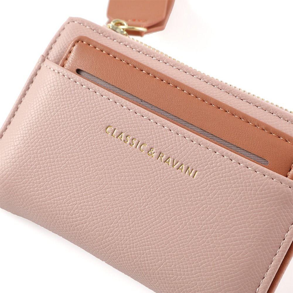 PU Leather Women Clutch Bag Korean Style Change Bag Temperament Short Wallets Female