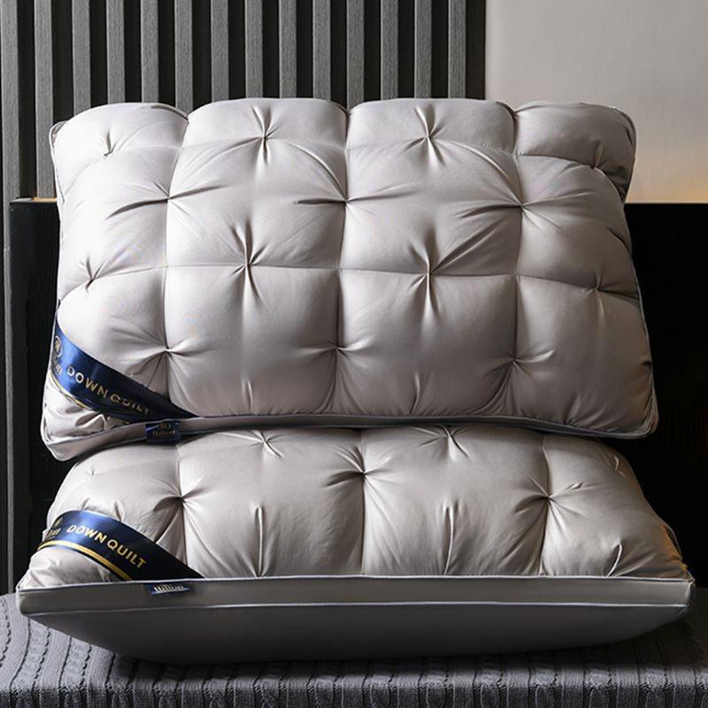 Hilton Twist Pattern Feather Silk Neck Support Pillow Low Pillow (800g)
