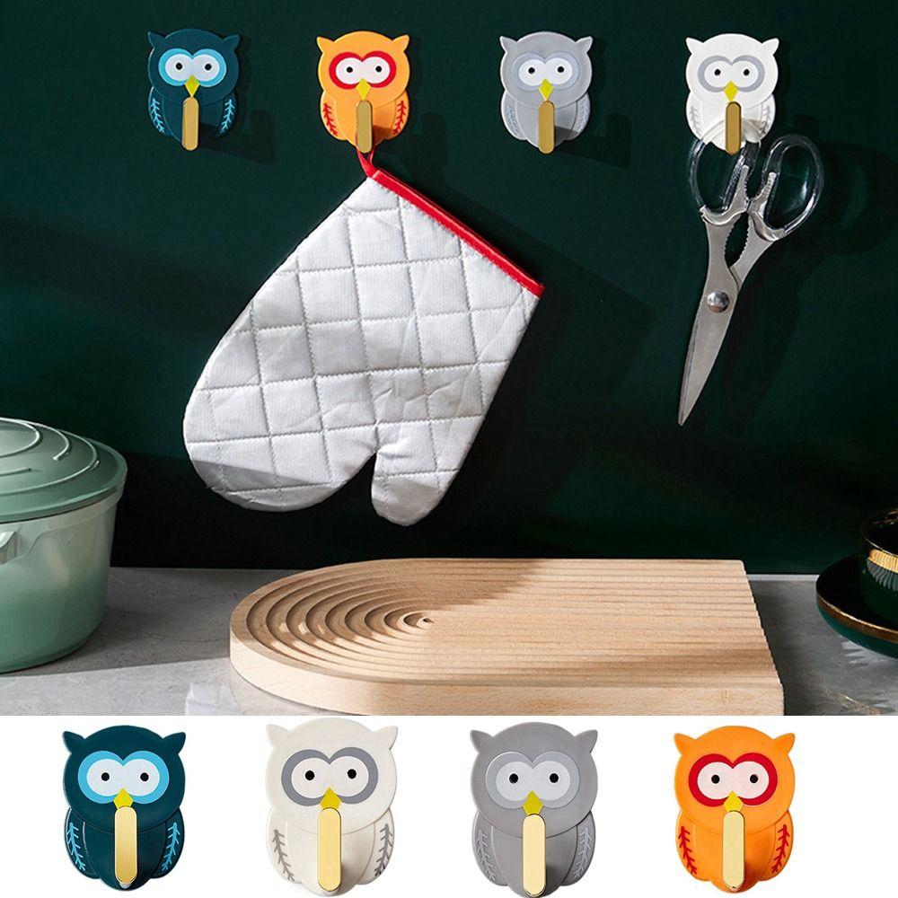 

Punch-free Owl Hook Plastic Wall Storage Sticky Hook Moisture-proof Key Bag Hanger Hat