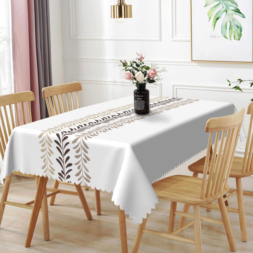 Einfache Frische Tischdecke Floral Streifen Wasserdicht Esstischabdeckung Für Zuhause Outdoor Picknick Küche Urlaub Party Dekoration