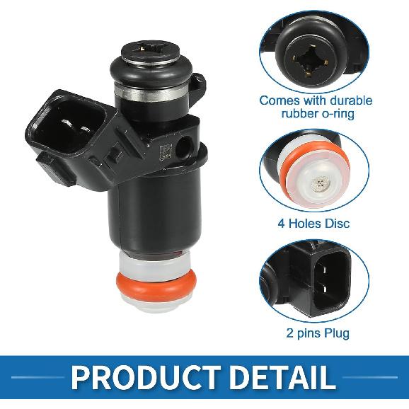 Kraftstoffeinspritzdüse Nr. 16450-PLC-003 Einspritzdüse für Honda Civic 2001-2005 DX, LX 1.7L für Honda 1.7L D17A6 Motor Schwarz 4 Stück