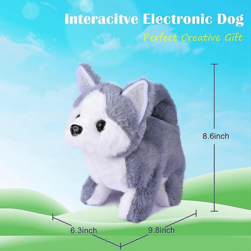 Plush Husky Dog Toy Puppy Electronic Interactive Pet Dog - Walking, Barking, Tail Wagging, Stretching Companion Animal For Kids (husky Dog)