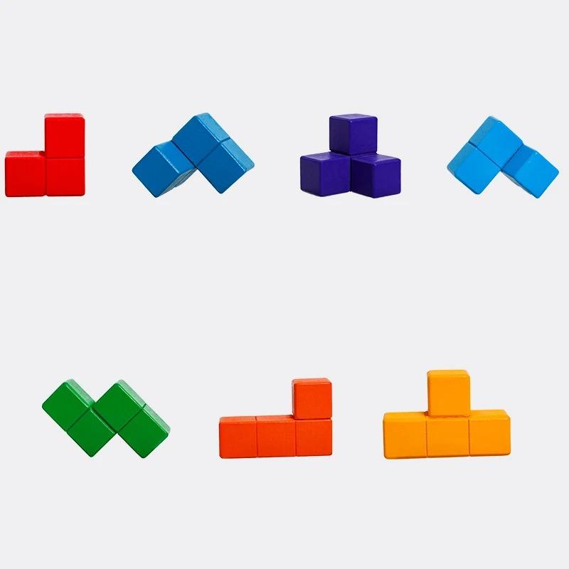 NEW 3D Wooden Soma Cube Toys Children Early Educational Building Block Montessori Puzzle Games Toys Brain Storm Game Sensory Toy
