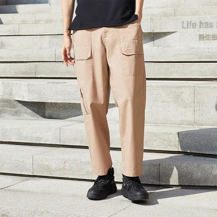 Li-Ning CF Sports Life Series Solid Color Straight Breathable Casual Pants Unisex Bottoms Gingerbread-Brown AKXS843-2