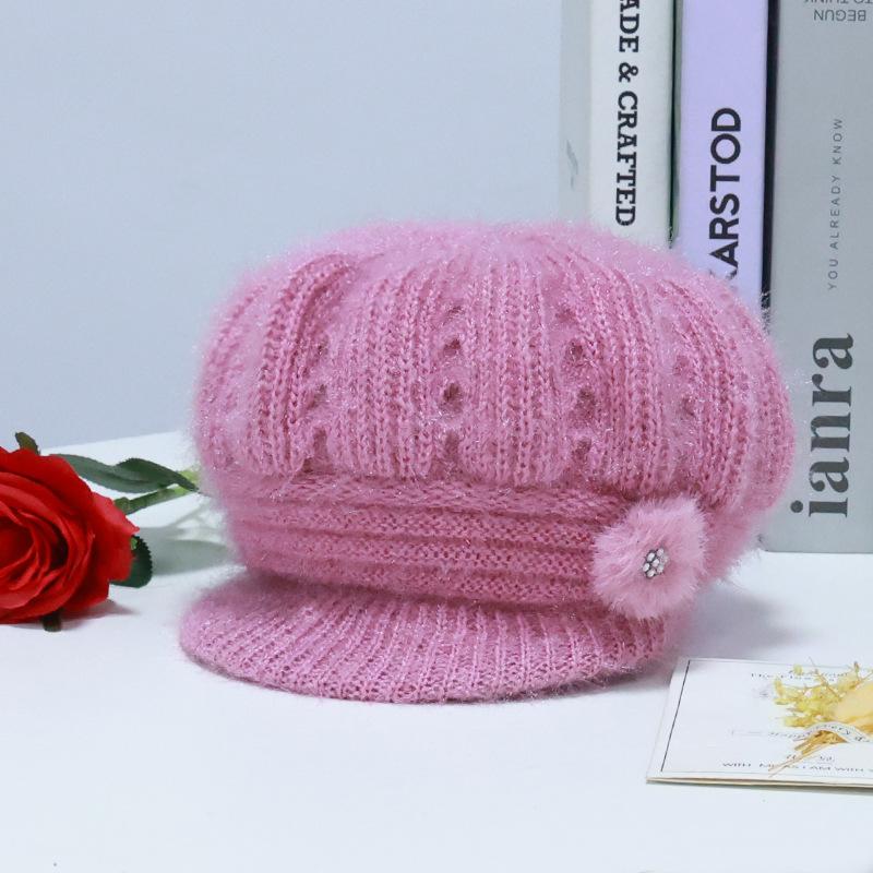 New Middle-aged and Elderly Hats Women's Winter Plush Wool Hats Mother Hats Elderly Hats Knitted Hats Wholesale