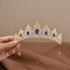 Children's Princess Crown Crystal Tiara Girls Hair Accessories High-end Atmosphere Dance Performance Birthday Gift Crown