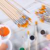 20/50/100 Pcs Wood Handle Painting Brushes Set Art Round Flat Hair Nylon Hair Paint Brush For Acrylic Watercolor