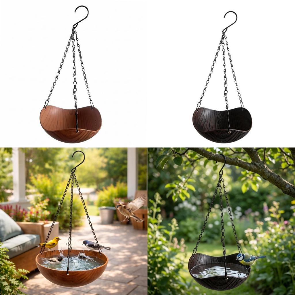 Hanging Bird Baths for Outdoors Birdbath Multifunctional Heavy Duty Decorative Rustproof Water Feeders for Backyard Courtyard