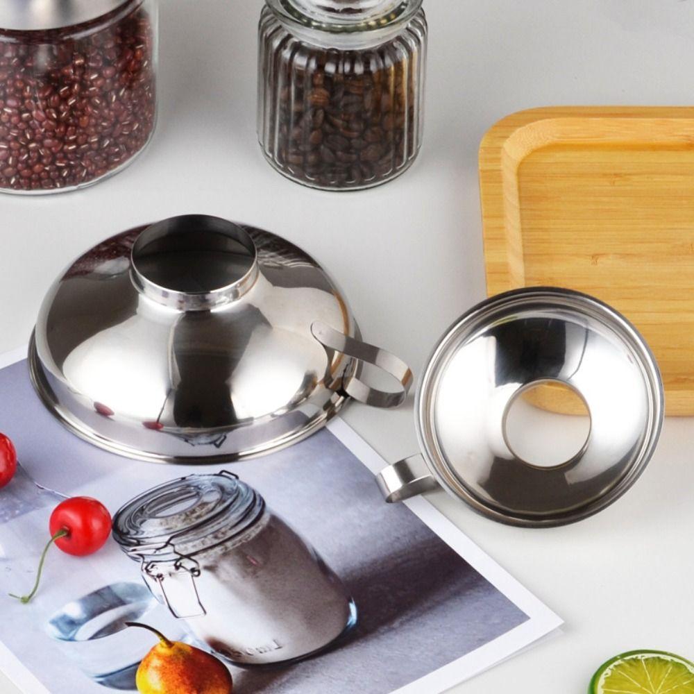 Mouth for Mason Jars Stainless Steel Salad Dressing Funnel Cup Filter Canning Funnel Oil Hopper