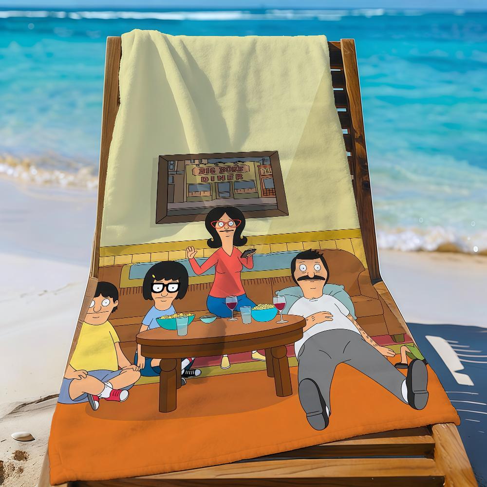 

Cartoon B-Bobs B-Burger-S Towel Sports Quick Dry Travel Camping Gear Sandproof Soft Light Large Beach Towel W40*H60(CM)