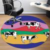 1pc Cows Pasture Office Round Area Rug,  Mat Suitable For Office, Under Office Chairs Bedroom Living Room Home Decor, Room Deco
