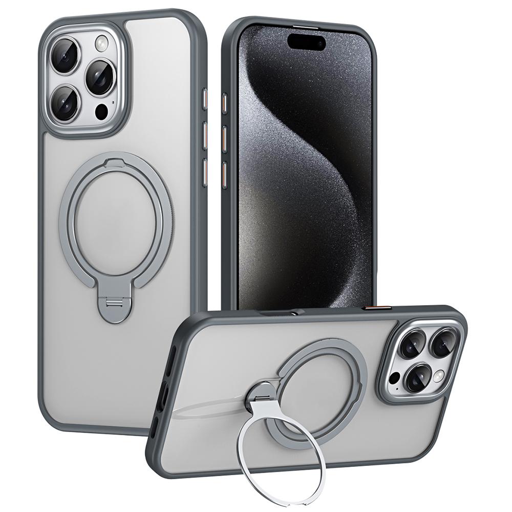 Für iPhone 16 Pro Handyhülle Ständer Matte Rückseite Kompatibel mit MagSafe