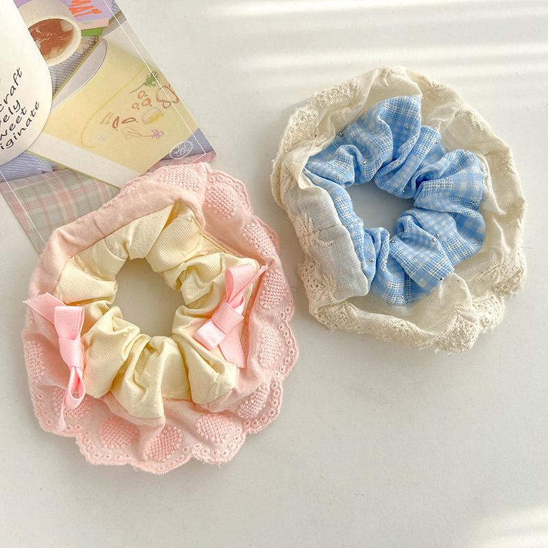 Children's Floral Lace Double-Layer Scrunchie Hair Tie