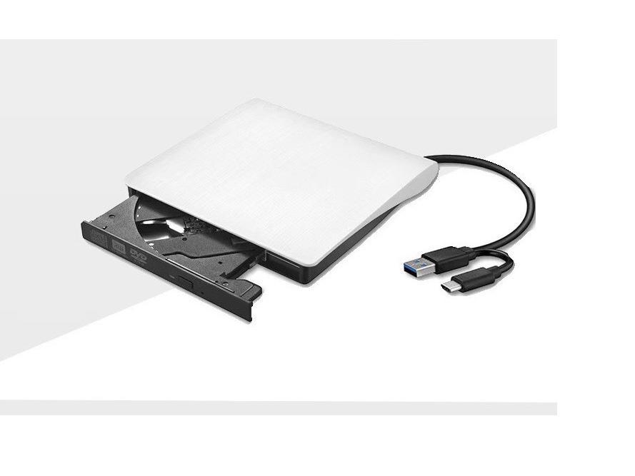 

Мобільний зовнішній оптичний привід Type-c – універсальний зовнішній пристрій для запису комп’ютера з матовою обробкою білий
