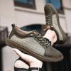Hochwertige Herren Sommer Neue Zweilagige Rindsleder Mesh Atmungsaktive Board Schuhe mit Modischer Schnürung Outdoor Low Top Herrenschuhe