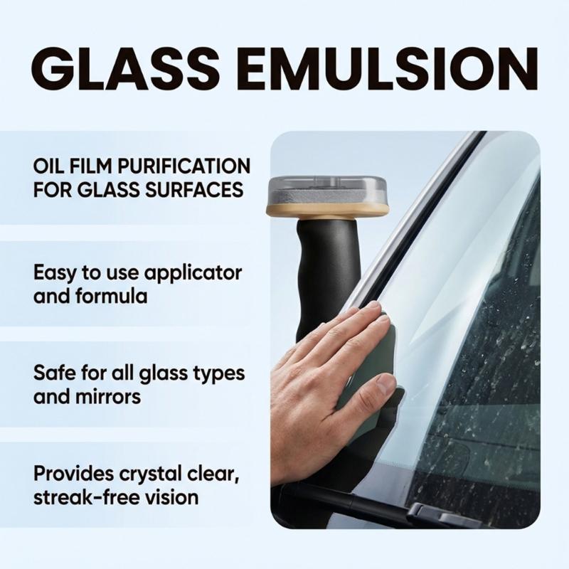 Automotive Oil Film Cleaning Agent ,Glass Cleaning Tool Oil Film Remover Glass Coating,Windshield Cleaner Tool