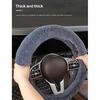Auto-Lenkrad-Abdeckung, Schutz, Dekoration, warm, super dick, Plüsch, weich, schwarz, Lenkradbezug für Damen und Herren