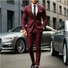 Traje de Negocios Dos Piezas Ajustado Coreano para Hombre con Dos Botones Atuendo para Boda Groomsmen