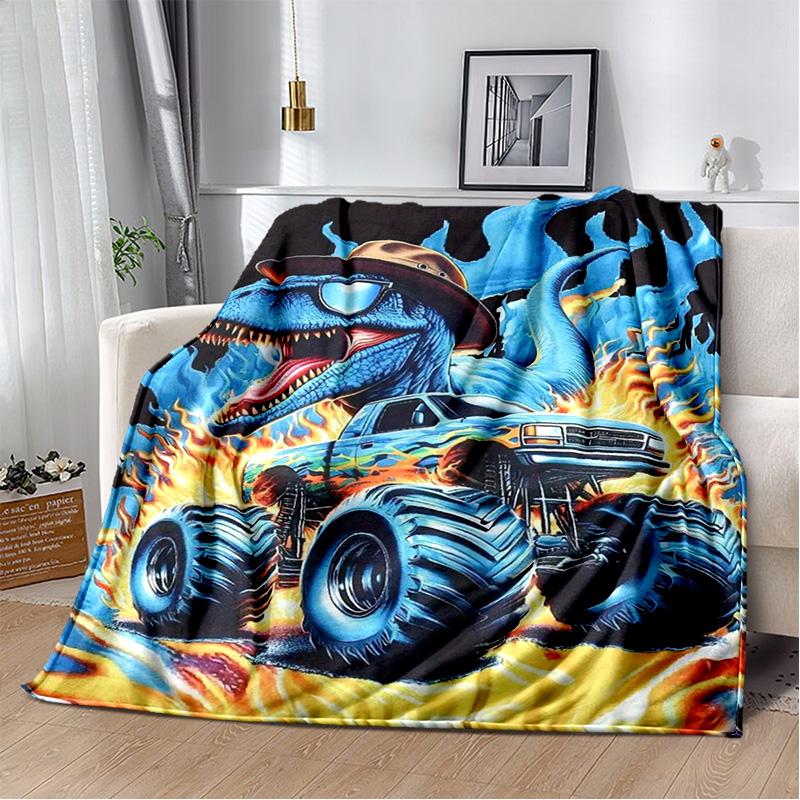 M-Monster Jam Grave Digger Truck Sofa Blanket Lightweight Warm Insulation Blanket Bed Office Car Knee padsThrow Blanket