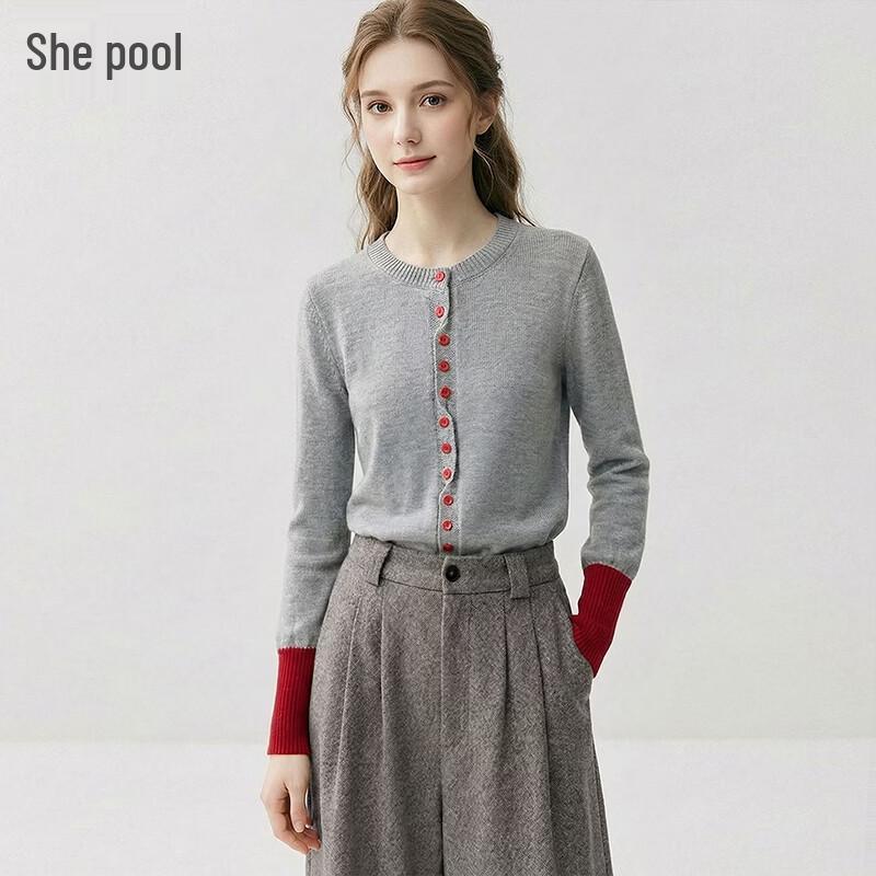 Women s Casual Color Block Knit Cardigan One Size