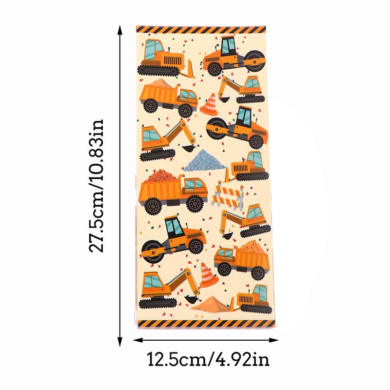 50Pcs Party Candy Bags Jungle Animals Construction Birthday Theme Gift Bags