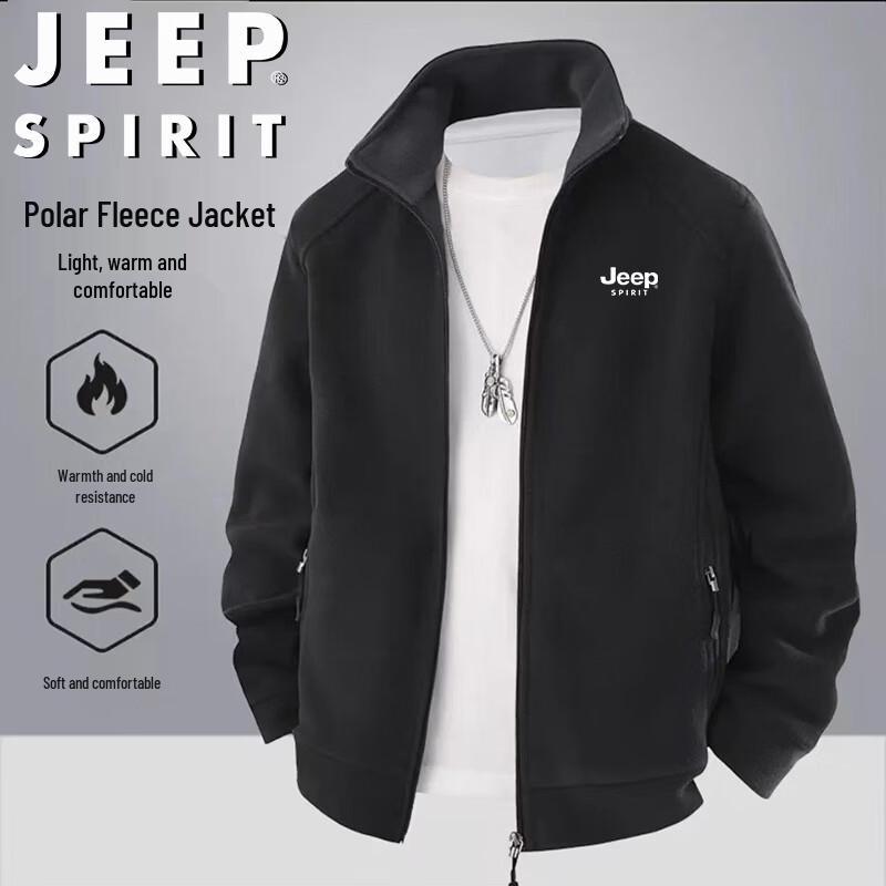 

JEEP SPIRIT Men s Fleece Stand Collar Jacket XL